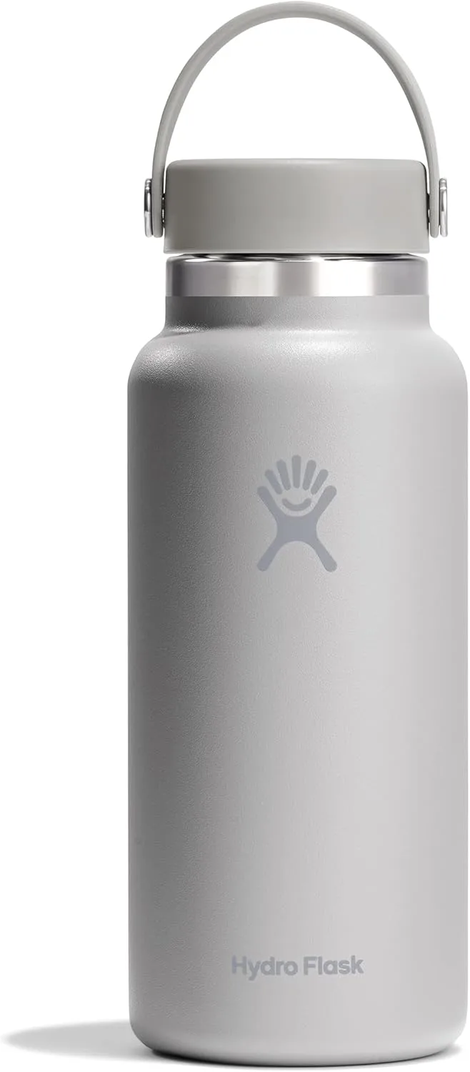 Hydro Flask ▫️ Garrafa Wide Flex Cap 946 ml (32 oz) - Aço inoxidável, à prova de fugas - Isolada, 24 h fria e 12 h quente - Bétula