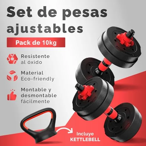 JUPPLIES ▫️ Conjunto de halteres ajustáveis 2 em 1 | 10 kg, 20 kg, 35 kg 2
