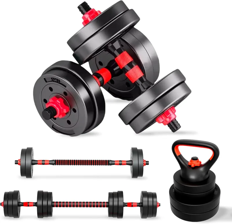 JUPPLIES ▫️ Conjunto de halteres ajustáveis 2 em 1 | 10 kg, 20 kg, 35 kg