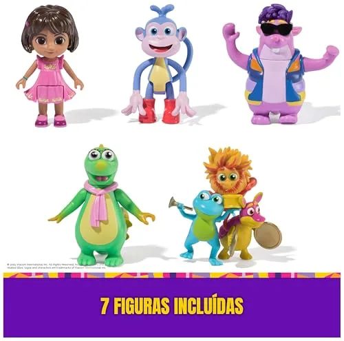 DORA ▫️ A EXPLORADORA - Conjunto «Amigos Fantásticos », 7 bonecos: Botas, Tico, Isa e o Trio Festa - 6073738 - Brinquedos para meninas a partir dos 3 anos - Presente para meninas a partir dos 3 anos - Jogos infantis 5