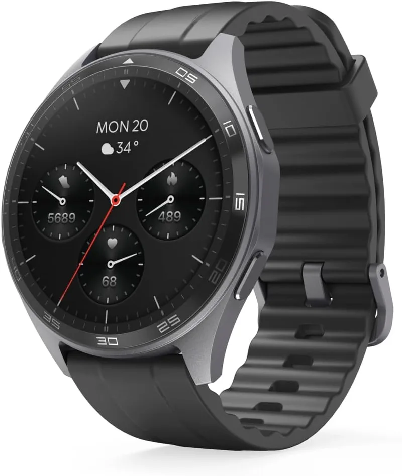 Hama ▫️ Relógio inteligente de 1,43" (Smartwatch resistente à água IP68, GPS, análise do sono, frequência cardíaca, monitorização de até 100 atividades, ecrã tátil) Azul
