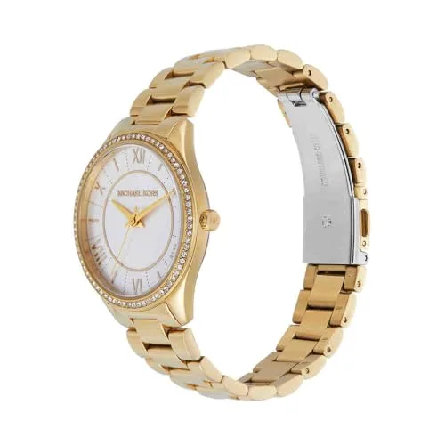Michael Kors ▫️ Relógio Lauryn para mulher, movimento de quartzo de três ponteiros com bracelete em aço inoxidável ou pele 2