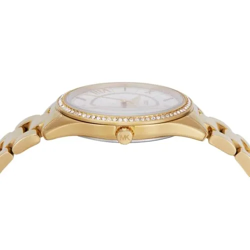 Michael Kors ▫️ Relógio Lauryn para mulher, movimento de quartzo de três ponteiros com bracelete em aço inoxidável ou pele 4
