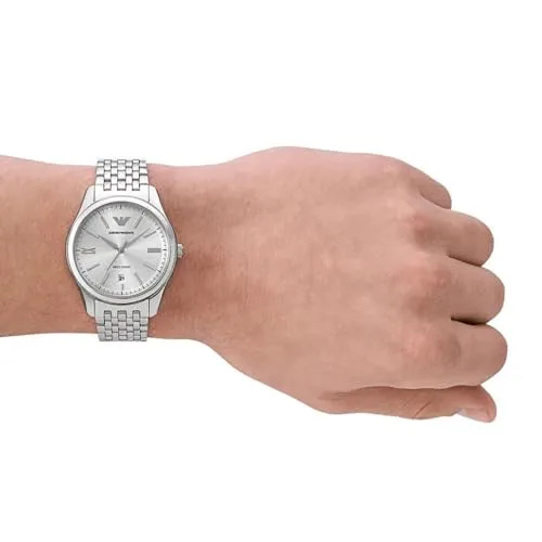 Emporio Armani ▫️ Relógio analógico automático para homem com bracelete em aço inoxidável AR60076 4