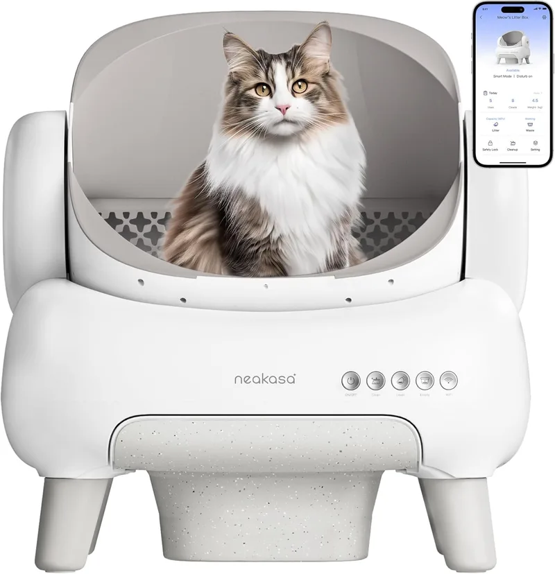 Neakasa ▫️ M1 Lite – Caixa de areia autolimpante para gatos, aberta, de grande capacidade, com controlo via aplicação, dupla proteção, segura e fiável, design sem odores. Ideal para lares com vários gatos e para viagens