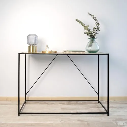 VINTHERA ▫️ Console multifuncional com 1 prateleira Moa em ferro, 120 x 40 x 85 cm 2