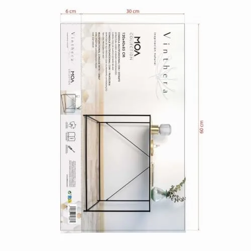 VINTHERA ▫️ Console multifuncional com 1 prateleira Moa em ferro, 120 x 40 x 85 cm 3