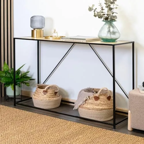 VINTHERA ▫️ Console multifuncional com 1 prateleira Moa em ferro, 120 x 40 x 85 cm 5