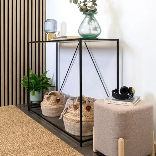 VINTHERA ▫️ Console multifuncional com 1 prateleira Moa em ferro, 120 x 40 x 85 cm 6
