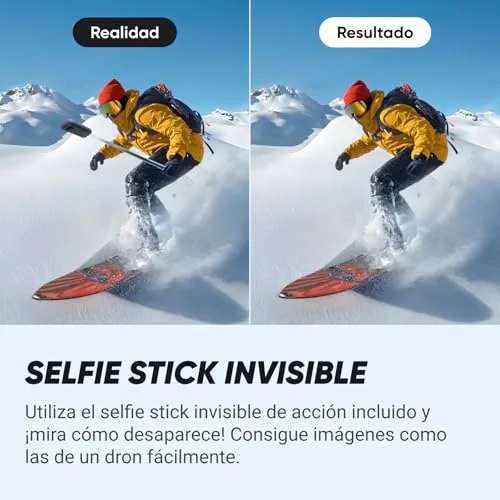 Insta360 ▫️ Pacote X4 para Snowboard - Câmara de ação à prova de água 8K 360°, vídeo 4K grande angular, efeito «selfie stick invisível», protetores de lente removíveis, bateria com 135 minutos de autonomia, edição com IA 4
