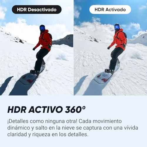 Insta360 ▫️ Pacote X4 para Snowboard - Câmara de ação à prova de água 8K 360°, vídeo 4K grande angular, efeito «selfie stick invisível», protetores de lente removíveis, bateria com 135 minutos de autonomia, edição com IA 6