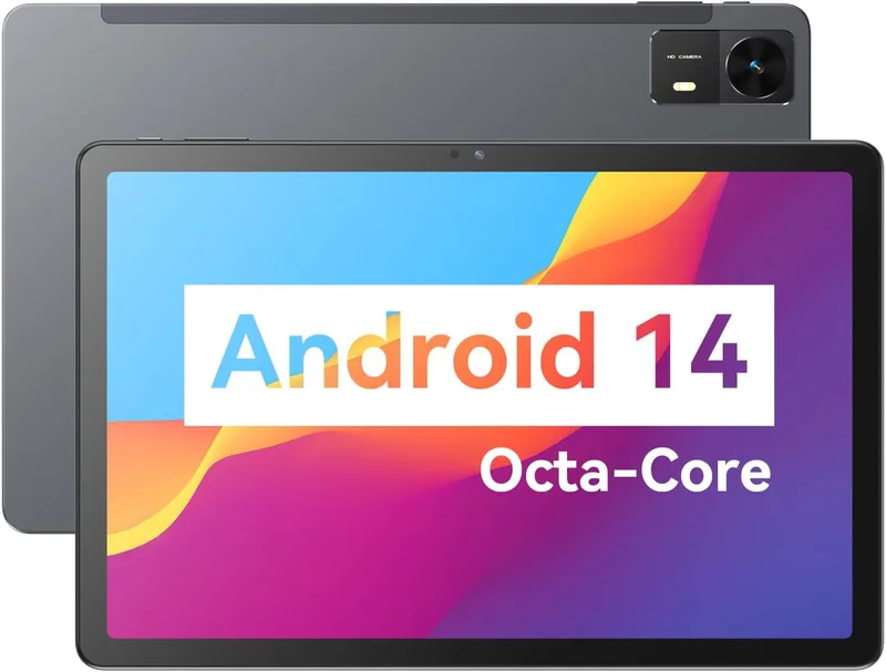 BWJBSW ▫️ Tablet Android de 10,95 polegadas HD, 4 GB de RAM, 128 GB, com altifalantes estéreo Quad, bateria de 8000 mAh, preto, Wi-Fi, Bluetooth, Type-C