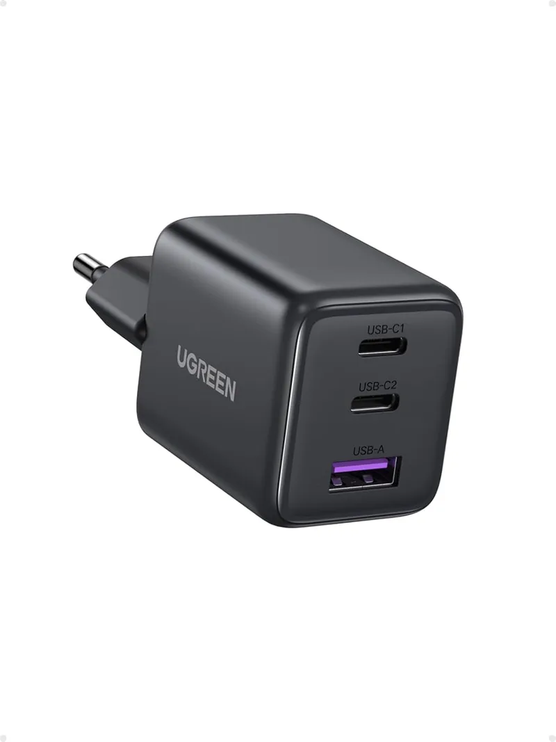 UGREEN ▫️ Carregador Zapix USB C 30W, adaptador para iPhone de 3 portas (2C + 1A) GAN II compatível com iPhone 17 Pro MAX Air 16/15/14; Galaxy S25 / S24; Google Pixel 10/9/8 （preto