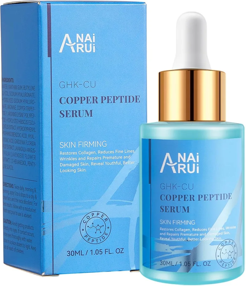 ANAI RUI ▫️ ANAiRUi Soro de Peptídeos de Cobre para o Rosto - Soro Facial Antienvelhecimento GHK-Cu com Ácido Hialurónico, 30 ml