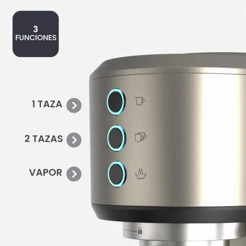Black+Decker ▫️ Máquina de café expresso BXCO1350E | 1350 W | 20 bar | Sistema Thermoblock | Filtros para 1 e 2 chávenas | Bico de vapor orientável | Reservatório removível de 1 L | Aquecedorde chávenas e tabuleiro coletor de gotas 5