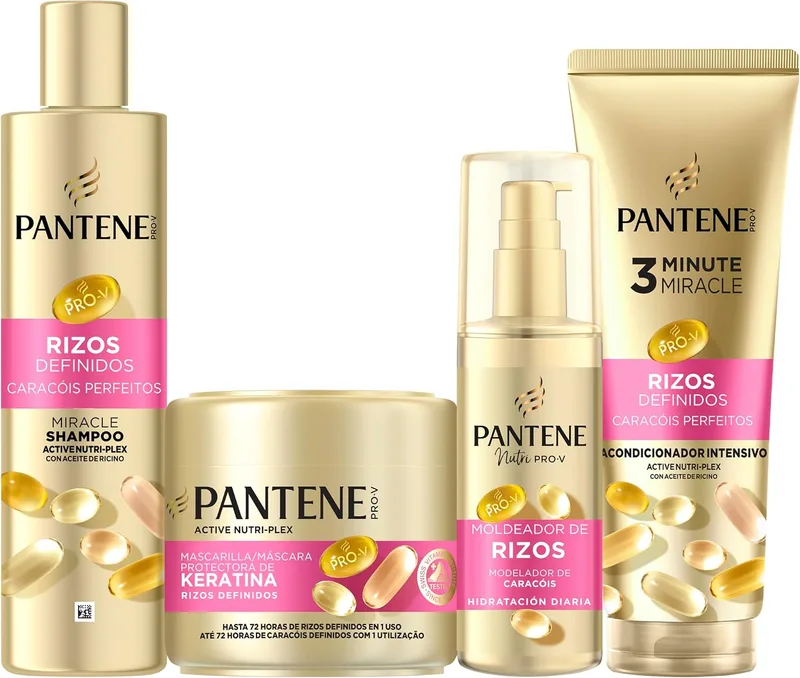 Pantene ▫️ Cachos Definidos - Conjunto de champô, máscara, condicionador e produto modelador