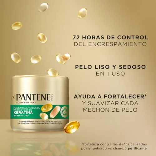 Pantene ▫️ Suave e Liso - Máscara de Queratina para Cabelo Encrespado, 3x300 ml 4