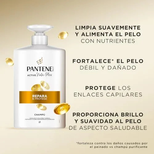 Pantene ▫️ Pro-V Repara e Protege - Champô para Cabelo Seco e Danificado, 2x1 L 4