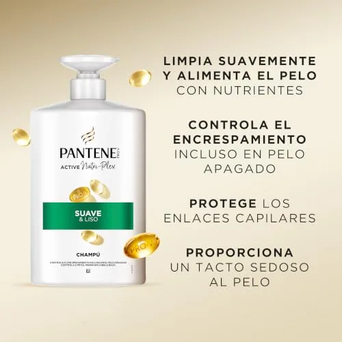 Pantene ▫️ Pro-V Suave e Liso – Champô sem silicones para cabelo crespo, 2x1 L 4