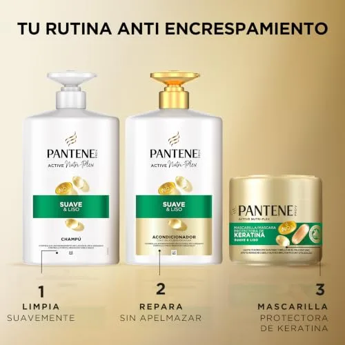 Pantene ▫️ Pro-V Suave e Liso – Champô sem silicones para cabelo crespo, 2x1 L 6