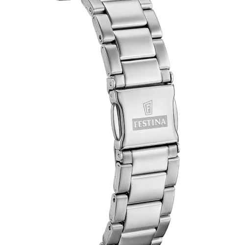 Festina ▫️ Relógio analógico para homem em aço inoxidável 316L prateado 2