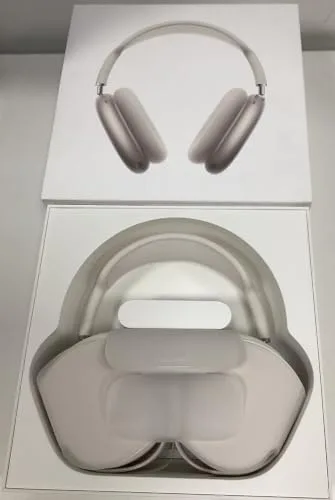 Apple ▫️ AirPods Max: Auscultadores sem fios com arnês, com cancelamento ativo de ruído de nível profissional, modo de som ambiente, áudio espacial personalizado, carregamento por USB-C, Branco Estelar ​​​​​​​ 2