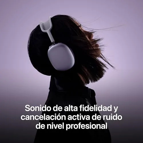 Apple ▫️ AirPods Max: Auscultadores sem fios com arnês, com cancelamento ativo de ruído de nível profissional, modo de som ambiente, áudio espacial personalizado, carregamento por USB-C, Branco Estelar ​​​​​​​ 5