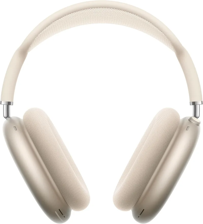 Apple ▫️ AirPods Max: Auscultadores sem fios com arnês, com cancelamento ativo de ruído de nível profissional, modo de som ambiente, áudio espacial personalizado, carregamento por USB-C, Branco Estelar 