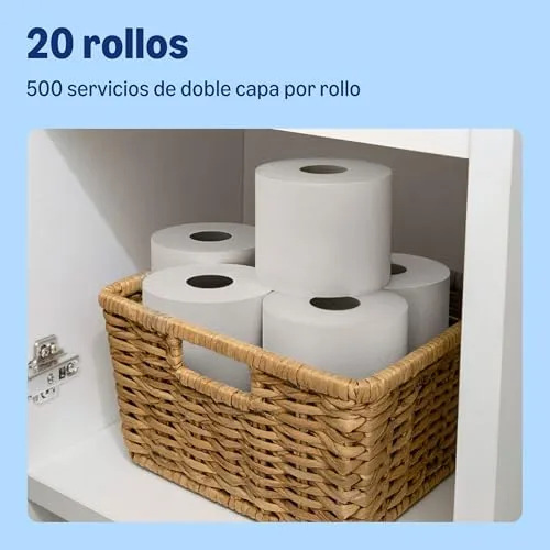by Amazon ▫️ da Amazon – Papel higiénico (rolo grande), dupla camada, suave e delicado, 20 rolos (5 embalagens de 4), 500 folhas por rolo 3