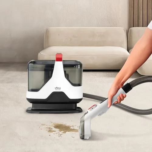 Ufesa ▫️ Eden 600 Aspirador de estofos com água, 600 W, depósito duplo, sucção de líquidos e sólidos, escova multifunções, acessório para limpeza de vidros, ideal para tapetes, sofás, automóveis e vidros 2