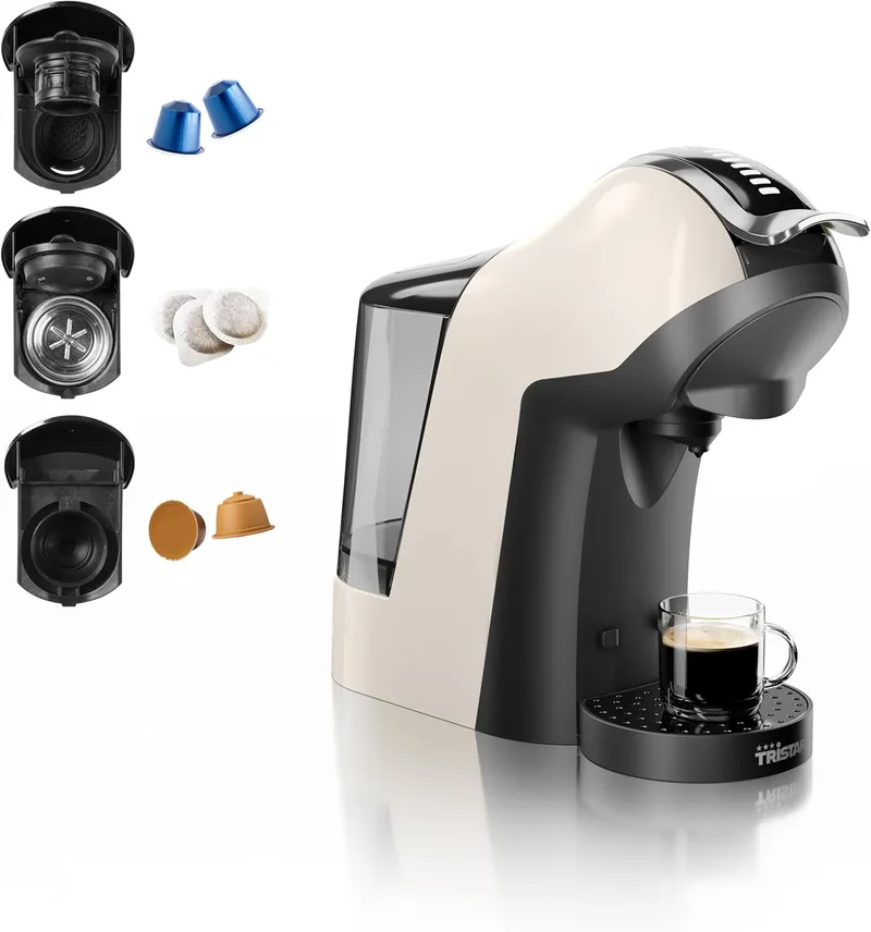 Tristar ▫️ Máquina Multicápsula 3 em 1 – Compatível com cápsulas Nespresso®, Dolce Gusto® e ESE – 19 bar – Sem BPA – CM-2301