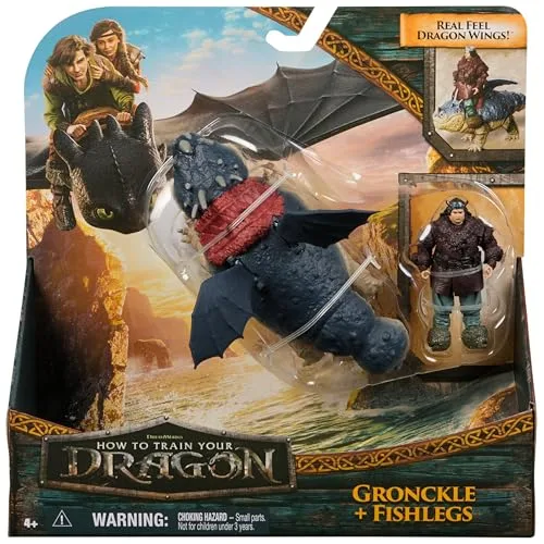 Dreamworks Dragons ▫️ Conjunto de figuras de dragão e viking: Gronkel e Patapez de «Como Treinar o Teu Dragão» - Figuras de ação articuladas - Brinquedos para crianças a partir dos 4 anos - Presente para crianças a partir dos 4 anos 2