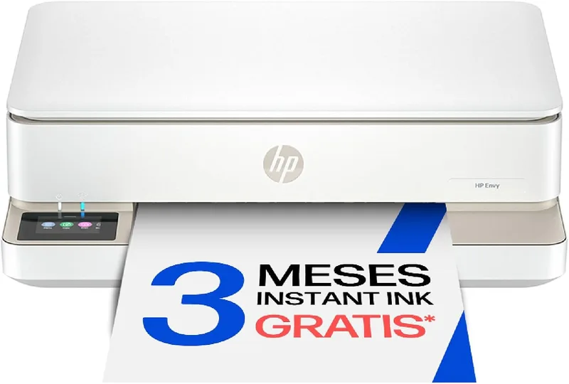 HP ▫️ Envy 6120e 714L8B, Impressora multifunções a jato de tinta A4 a cores, ligação Wi-Fi, impressão frente e verso automática, até 10 ppm, 3 meses de impressão Instant Ink, branca
