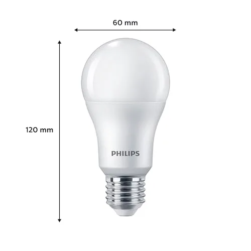 Philips ▫️ Lâmpada LED de 100 W, padrão E27, luz branca quente, 230 V, acabamento mate, não regulável, embalagem de 6 unidades [Classe de eficiência energética E] 3
