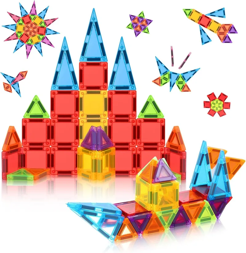 W WISE BLOCK ▫️ Blocos de construção magnéticos, Mini STEM – construções magnéticas. Brinquedos para crianças de 3, 4, 5, 6, 7, 8 anos (meninos e meninas) – 32 peças