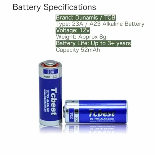 Dunamis ▫️ 10 pilhas alcalinas especiais 23A A23 de 12 volts, também conhecidas como MN21 LRV08, para utilização em comandos remotos, campainhas sem fios, sistemas de segurança, etc. (embalagem de 10) 7