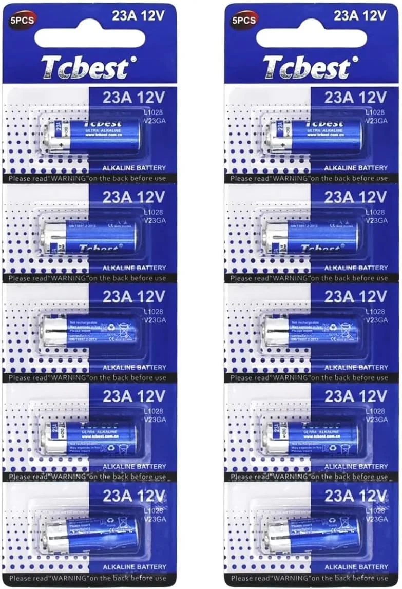 Dunamis ▫️ 10 pilhas alcalinas especiais 23A A23 de 12 volts, também conhecidas como MN21 LRV08, para utilização em comandos remotos, campainhas sem fios, sistemas de segurança, etc. (embalagem de 10)