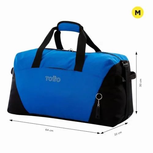 TOTTO ▫️ Saco de desporto, modelo Active Pro M, dimensões 64 x 30 x 22 cm, capacidade 35 L, alça de mão, alça de ombro ajustável, argolas para cadeado no fecho principal, cor Snorkel Blue 2