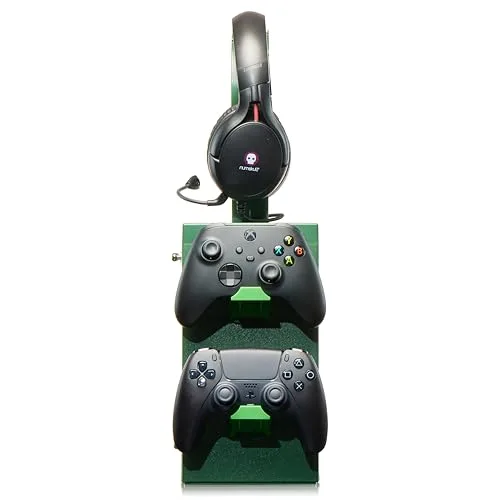 Numskull ▫️ Estante e Suporte de Armazenamento Oficial do Minecraft – Capacidade para 10 jogos/DVDs, 4 comandos, auscultadores e acessórios – Organizador resistente – Produto oficial do Minecraft 3