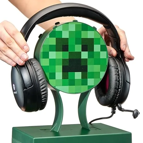Numskull ▫️ Estante e Suporte de Armazenamento Oficial do Minecraft – Capacidade para 10 jogos/DVDs, 4 comandos, auscultadores e acessórios – Organizador resistente – Produto oficial do Minecraft 5