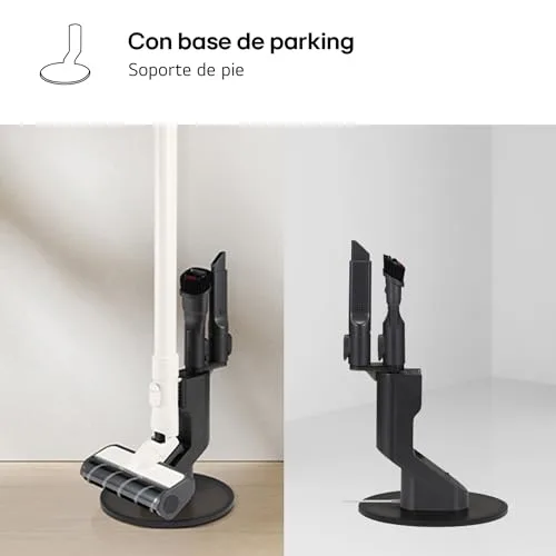 LG ▫️ A9C-SLIM1C - Aspirador de vassoura CordZero, aspirador com sistema de compressão de pó, ciclónico, potência de sucção de 150 W, bocal para várias superfícies, base de estacionamento, 1,9 kg, branco 6