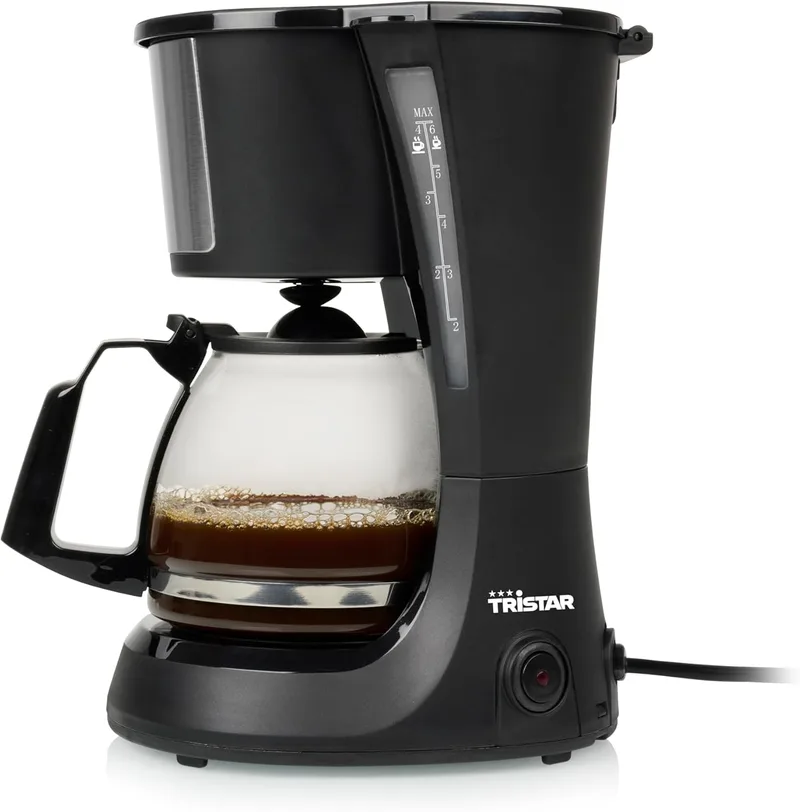 Tristar ▫️ Cafeteira de filtro - 750 ml - Para 6 chávenas - Sistema antigotejamento e manutenção do calor - 600 W - CM-1281