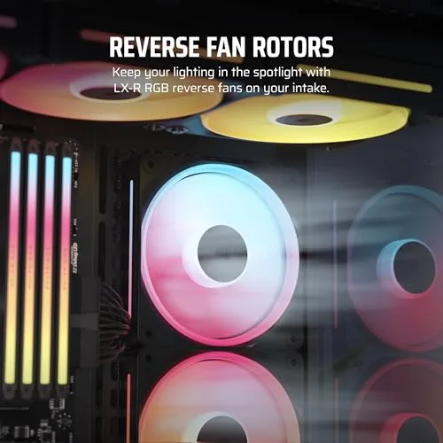 Corsair ▫️ iCUE LINK LX120-R RGB Ventilador Inverso PWM de 120 mm – Preto 3