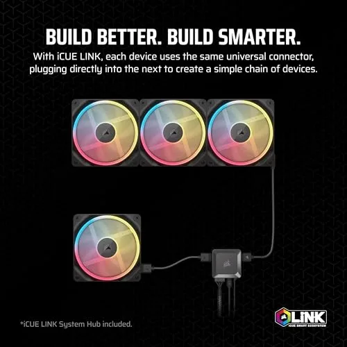 Corsair ▫️ iCUE LINK LX120-R RGB Ventilador Inverso PWM de 120 mm – Preto 5