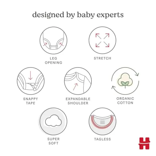 HUGGIES ▫️ Little Hugs Conjunto de 6 bodys unissexo para bebé Camisa formal de botões para bebé e criança pequena Camisa de botões unissexo para bebé 5