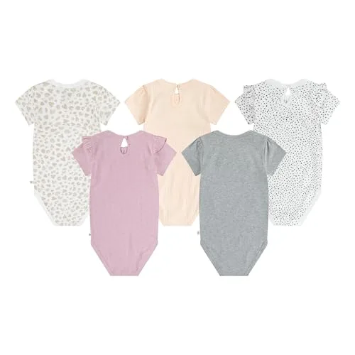 HUGGIES ▫️ Little Hugs Little Hugs Unissexo para bebé, embalagem de 5 peças, body com gola elevada, camisa formal com botões para bebés e crianças pequenas, bebé - meninas 2