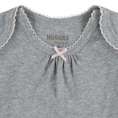 HUGGIES ▫️ Little Hugs Little Hugs Unissexo para bebé, embalagem de 5 peças, body com gola elevada, camisa formal com botões para bebés e crianças pequenas, bebé - meninas 3