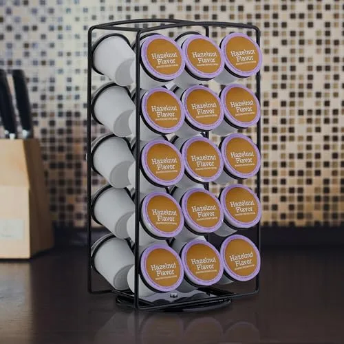 Relaxdays ▫️ Suporte para 30 cápsulas, compatível com K-Cups da Keurig, suporte giratório para cápsulas, 30,5 x 16 x 12,5 cm, preto 2