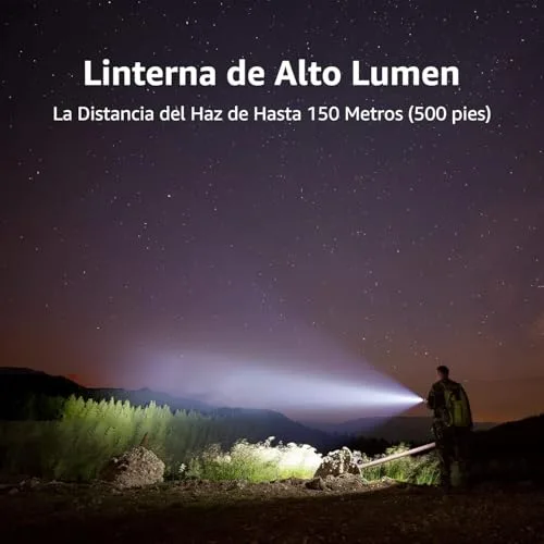 Lepro ▫️ Lanterna LED LE1000 com zoom, 6 pilhas AAA incluídas, cinzento prateado, 2 unidades 2