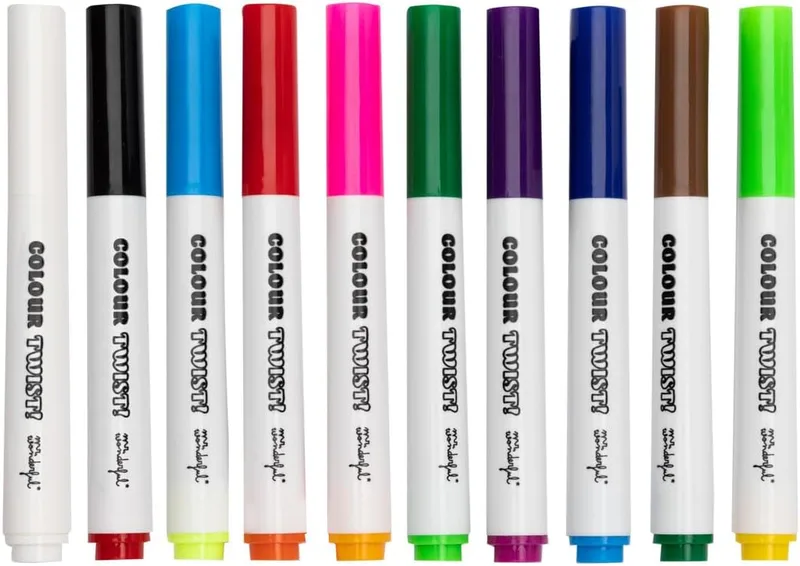 Mr. Wonderful ▫️ Colour twist markers - A cor muda! - Conjunto de 9 canetas de feltro com tinta que muda de cor